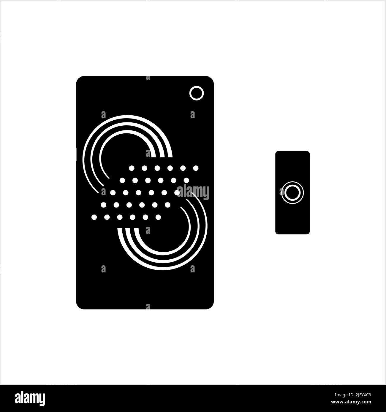 Electronic Doorbell Icon, Musical Rhyme Sound Doorbell Icon Vector Art ...
