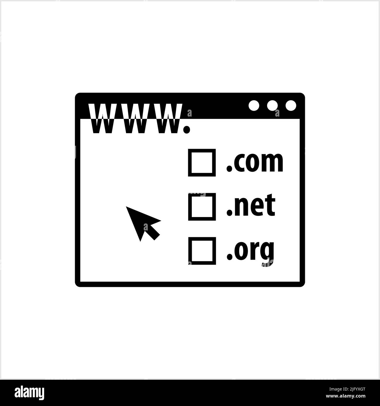 Domain Registration Icon, Web Hosting Service Registration Vector Art Illustration Stock Vector