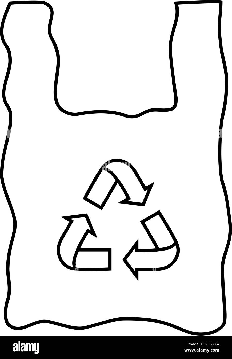 black plastic bag with recycle icon Stock Vector Image & Art - Alamy