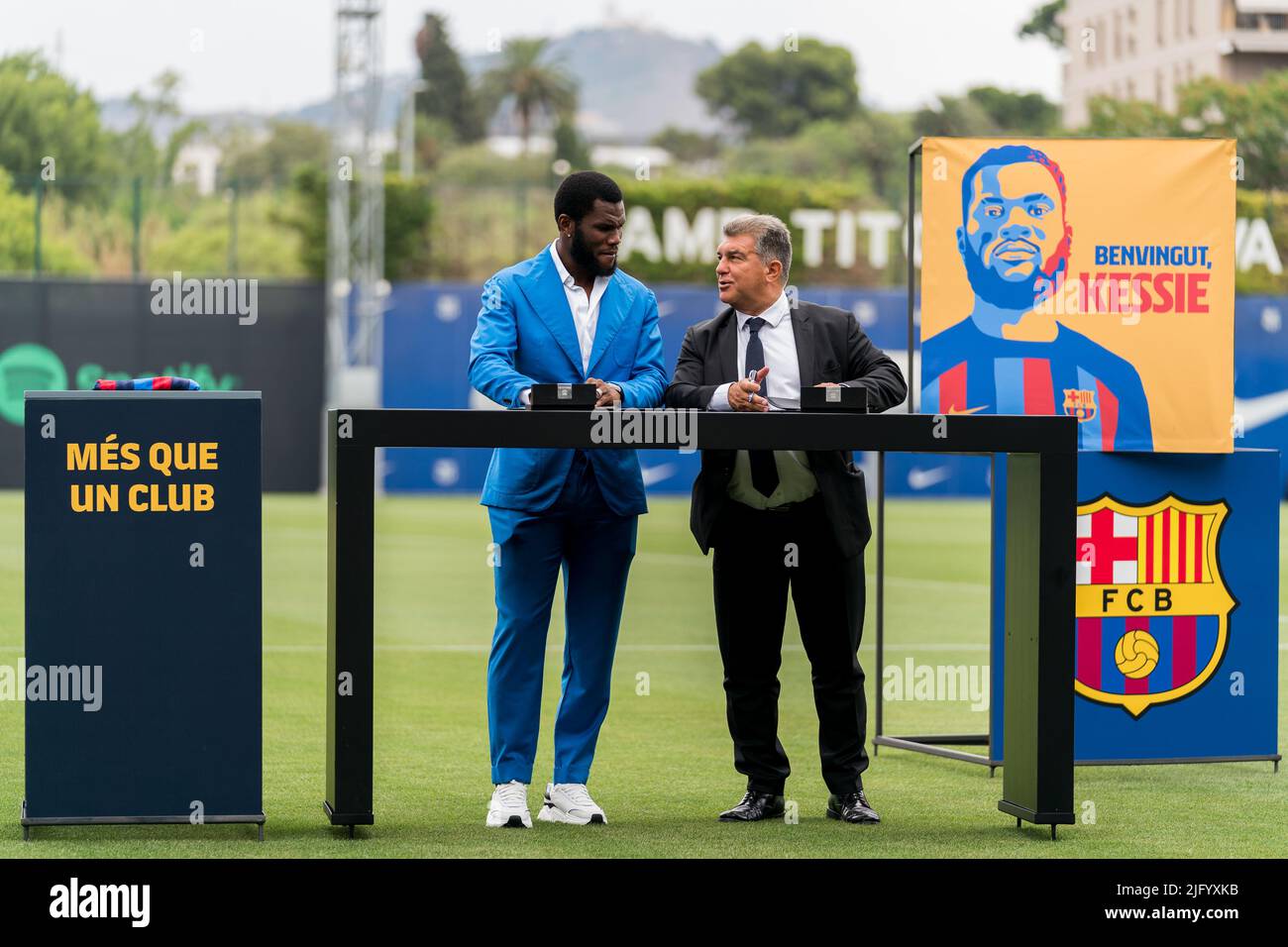 Sant Joan Despí, Spain, 6, July, 2022.  FC Barcelona official presentation of Franck Yannick Kessie.  Credit: JG/Alamy Live News Stock Photo