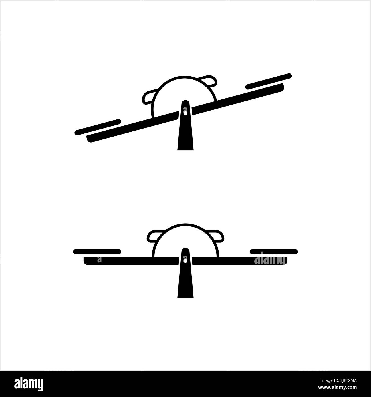 Playground Seesaw Icon, Kids TeeterTotter Teeterboard Vector Art