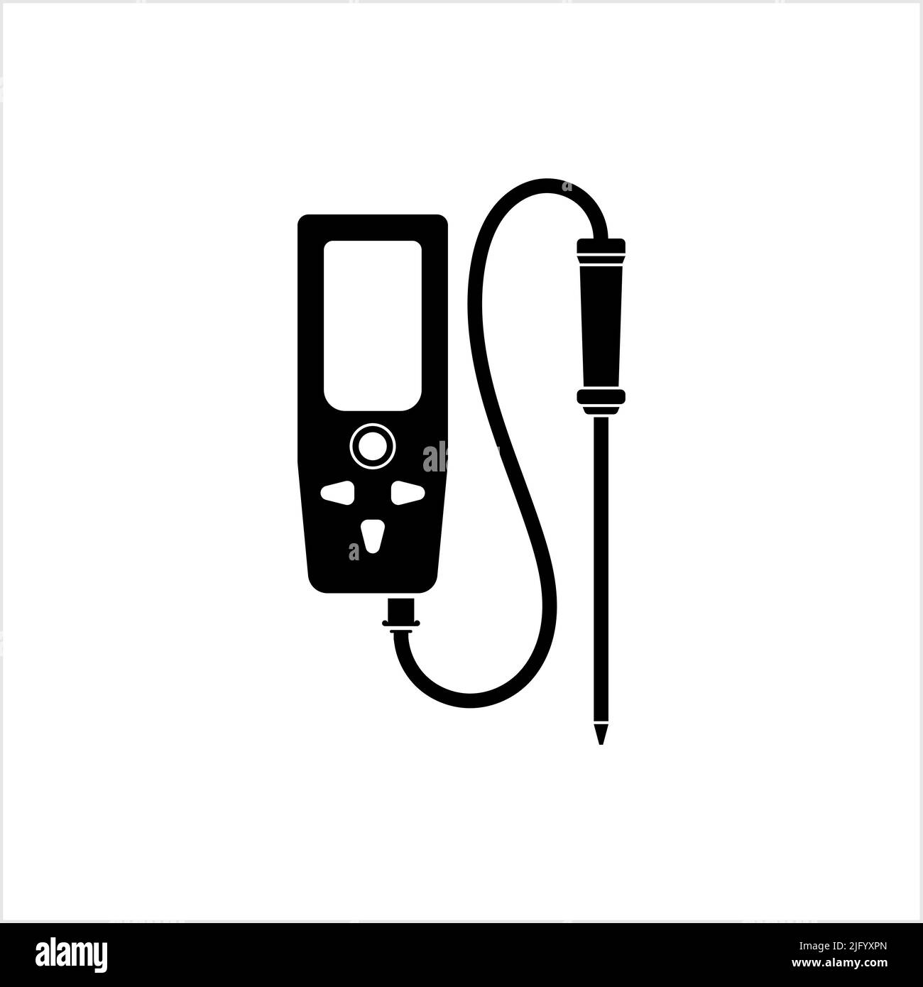 Ph Meter Icon, Acid Alkaline Level Measuring Instrument Vector Art