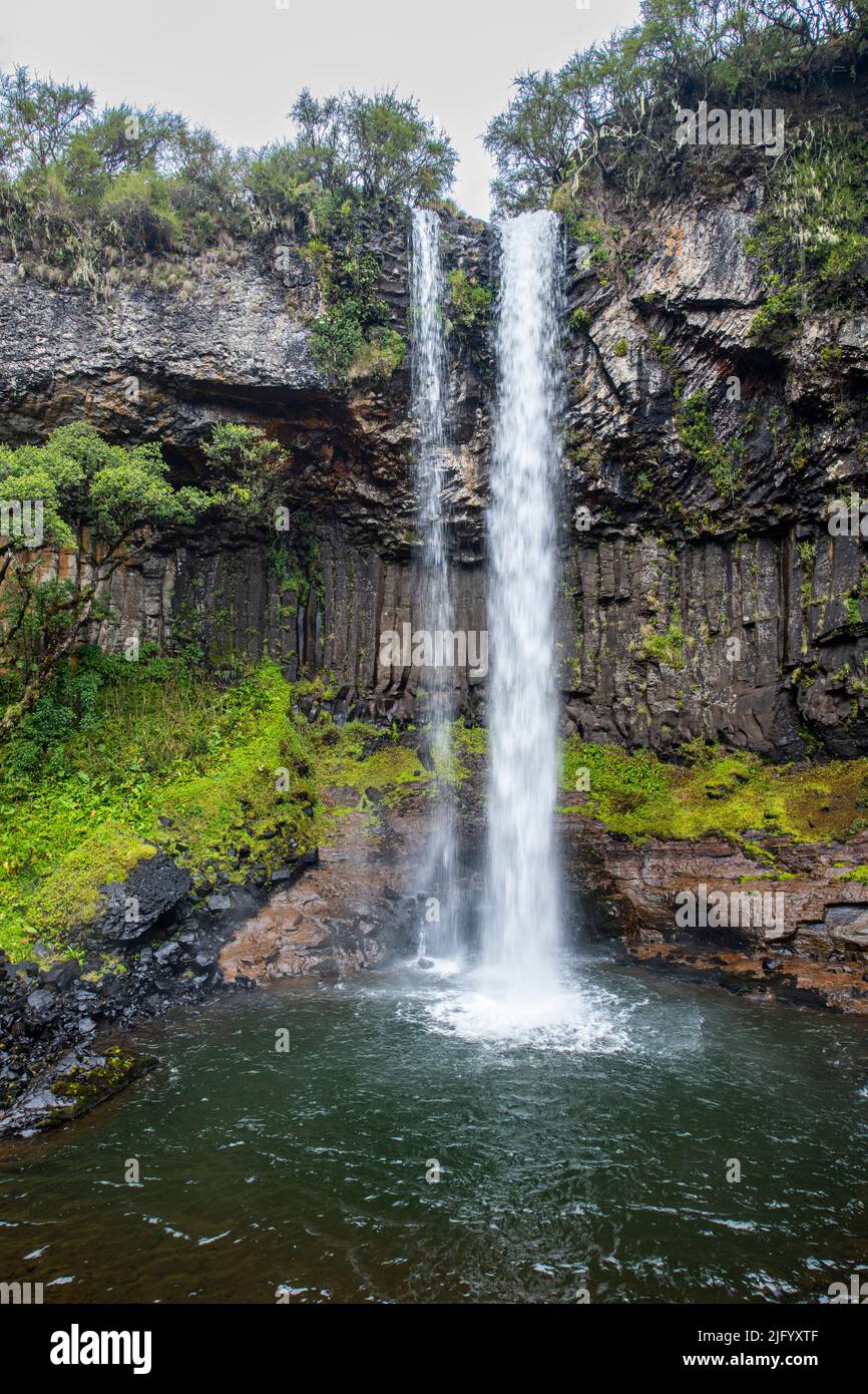 Chania waterfalls, Aberdare National Park, Kenya, East Africa, Africa Stock Photo