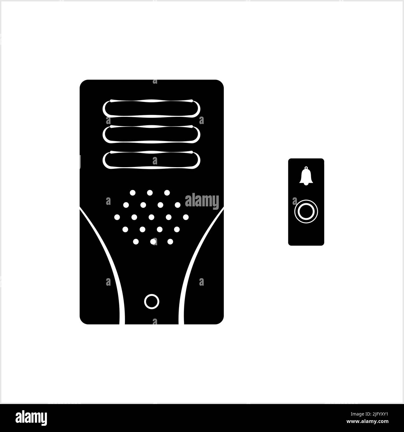 Electronic Doorbell Icon, Musical Rhyme Sound Doorbell Icon Vector Art ...