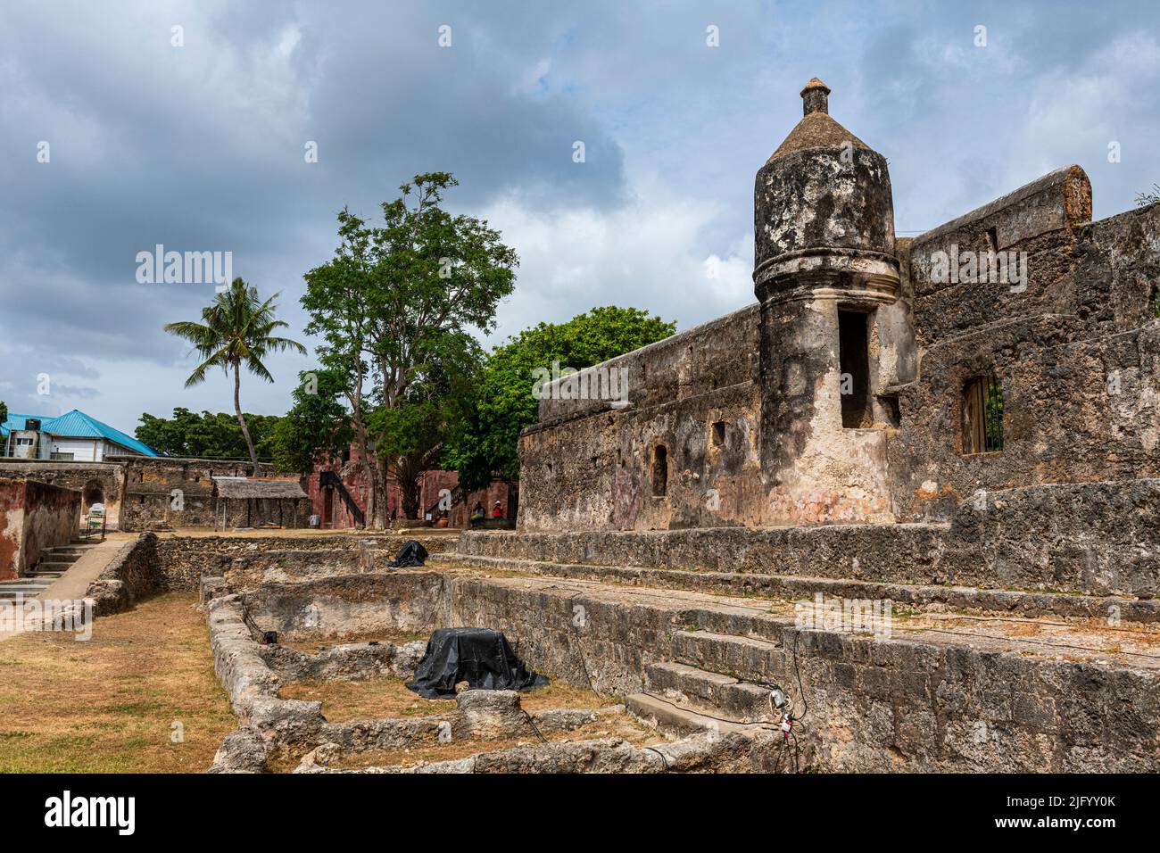 Fort Jesus, UNESCO World Heritage Site, Mombasa, Indian Ocean, Kenya, East Africa, Africa Stock Photo