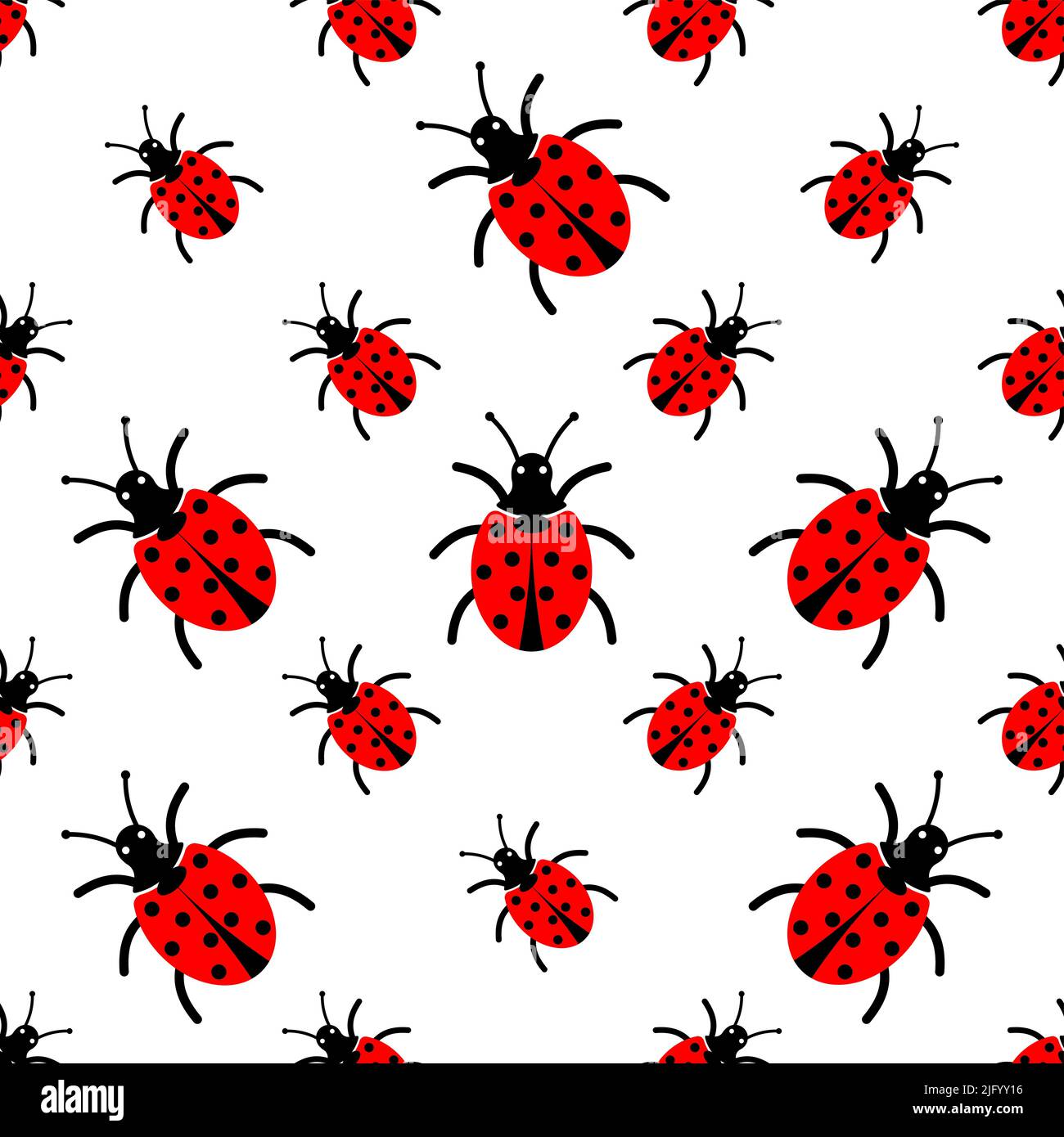 Ladybug Icon Seamless Pattern, Insect Icon, Coccinellidae, Ladybirds ...