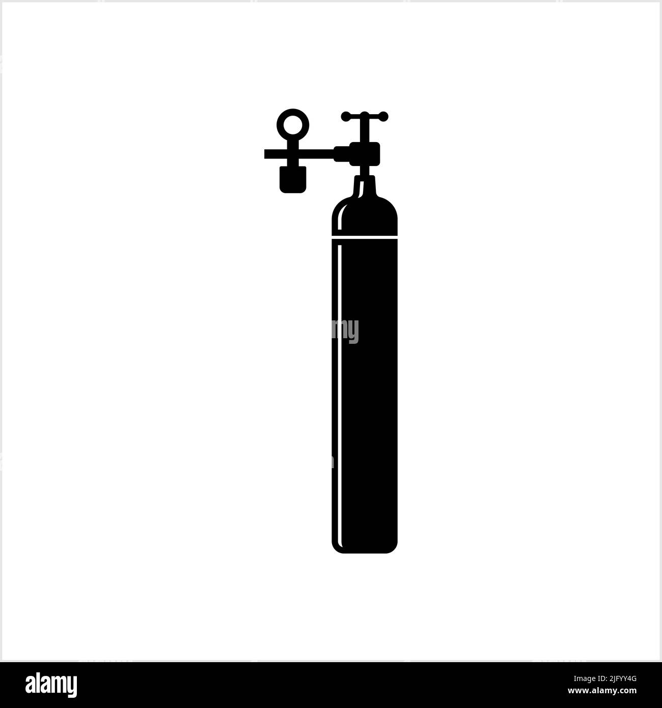 Oxygen Tank Icon, Oxygen Storage Vessel Cylinder Vector Art