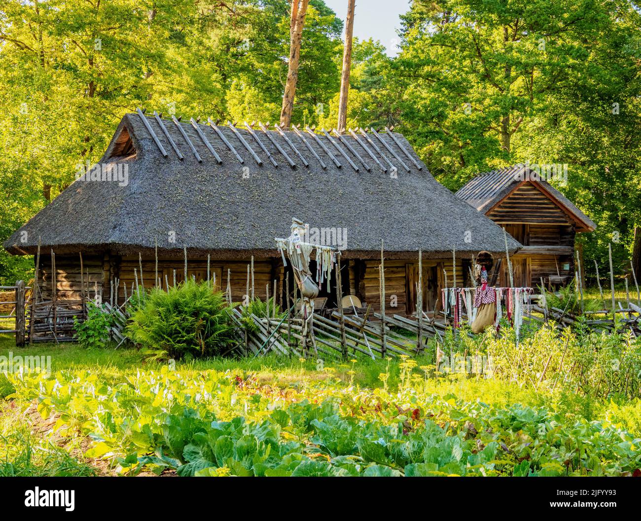 Traditional House, Estonian Open Air Museum, Rocca al Mare, Tallinn, Estonia, Europe Stock Photo