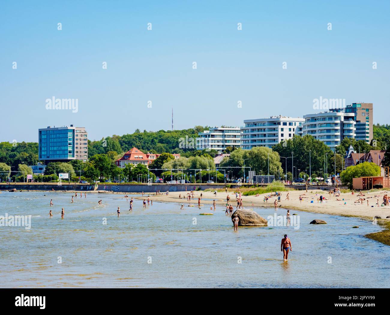 People at the City Beach, Tallinn, Estonia, Europe Stock Photo