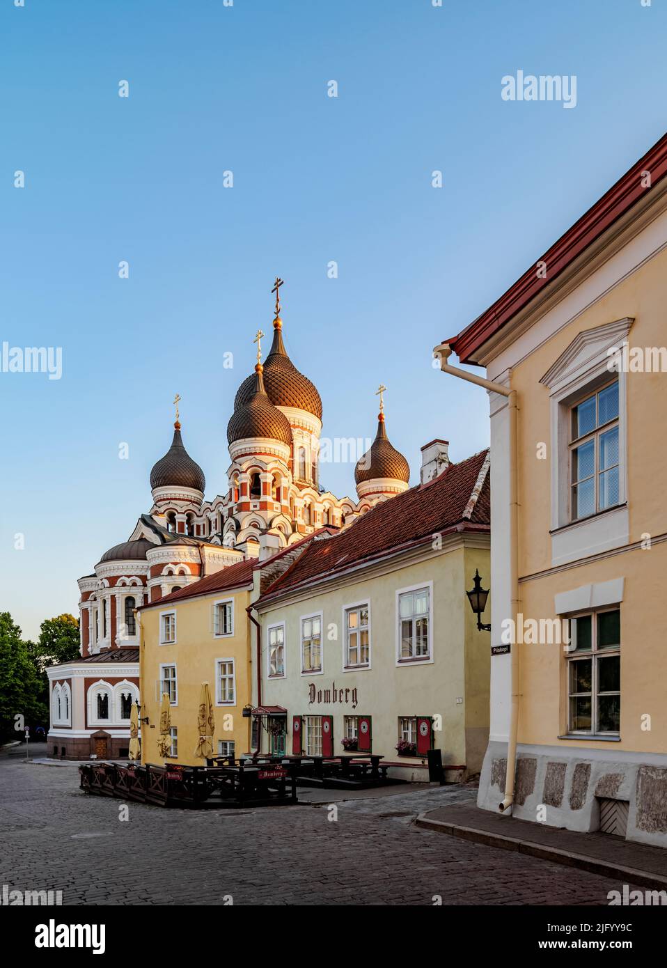 View towards the Alexander Nevsky Cathedral, Old Town, UNESCO World Heritage Site, Tallinn, Estonia, Europe Stock Photo