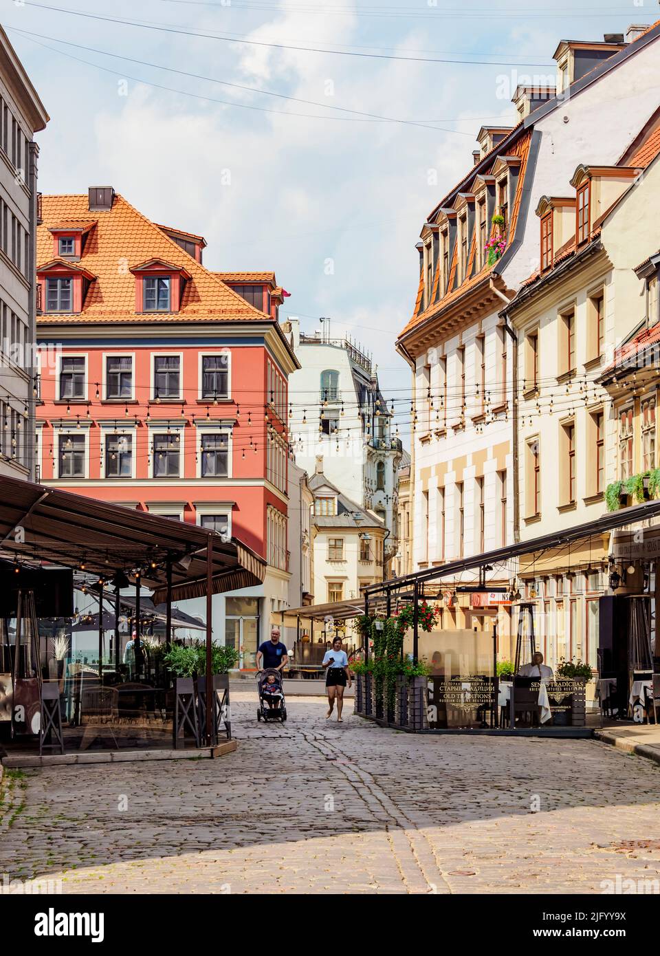 Skarnu iela, Old Town, Riga, Latvia, Europe Stock Photo
