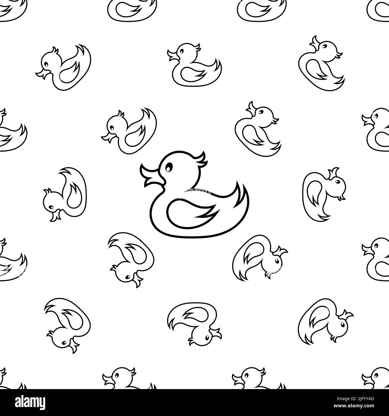 Rubber Duck Icon Seamless Pattern, Rubber Ducky, Duck Shape Toy Vector