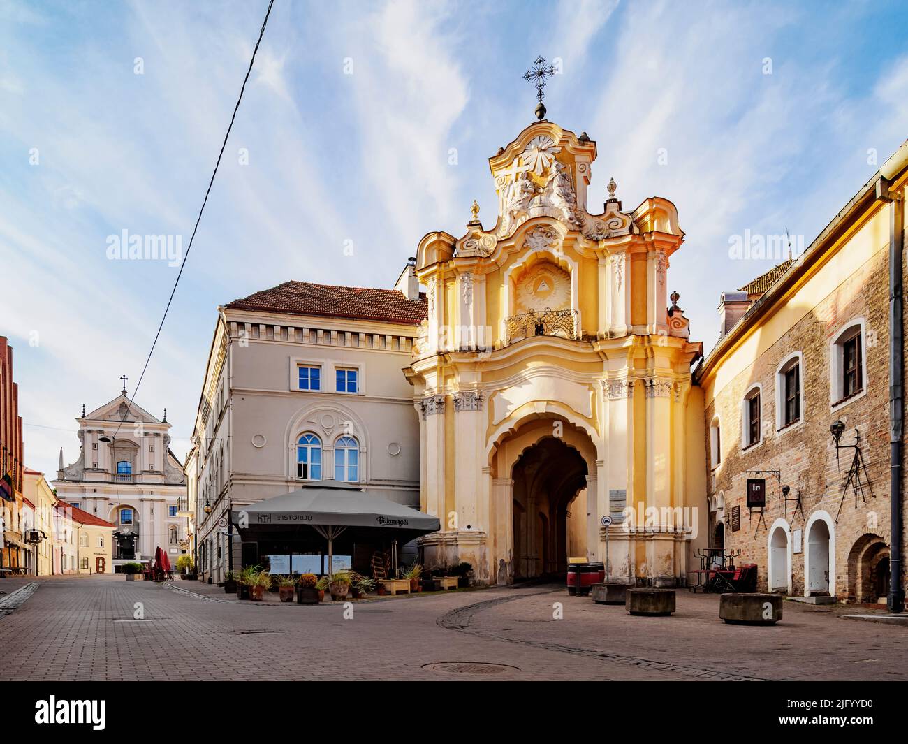 Basilian Gate to Monastery of the Holy Trinity, Old Town, Vilnius, Lithuania, Europe Stock Photo