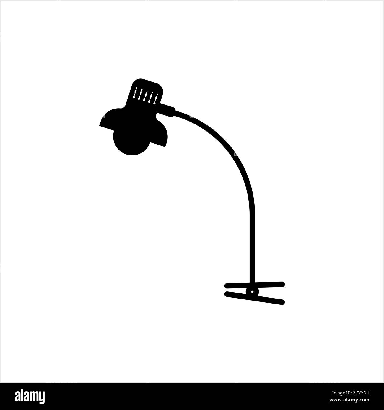 Study Lamp Icon, Table Lamp Desk Lamp Icon Vector Art Illustration