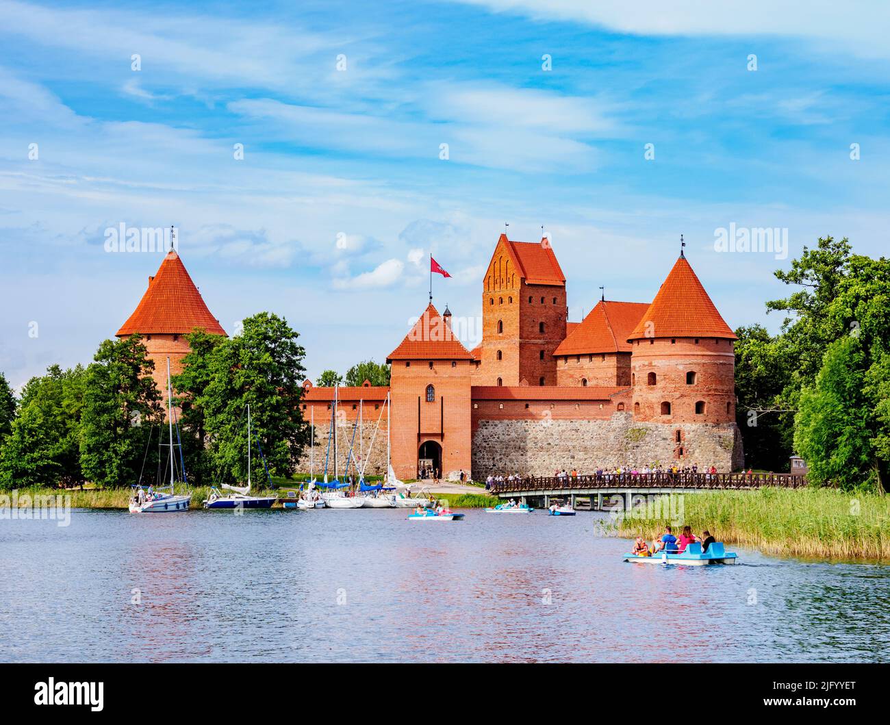 Trakai Island Castle, Lake Galve, Trakai, Lithuania, Europe Stock Photo