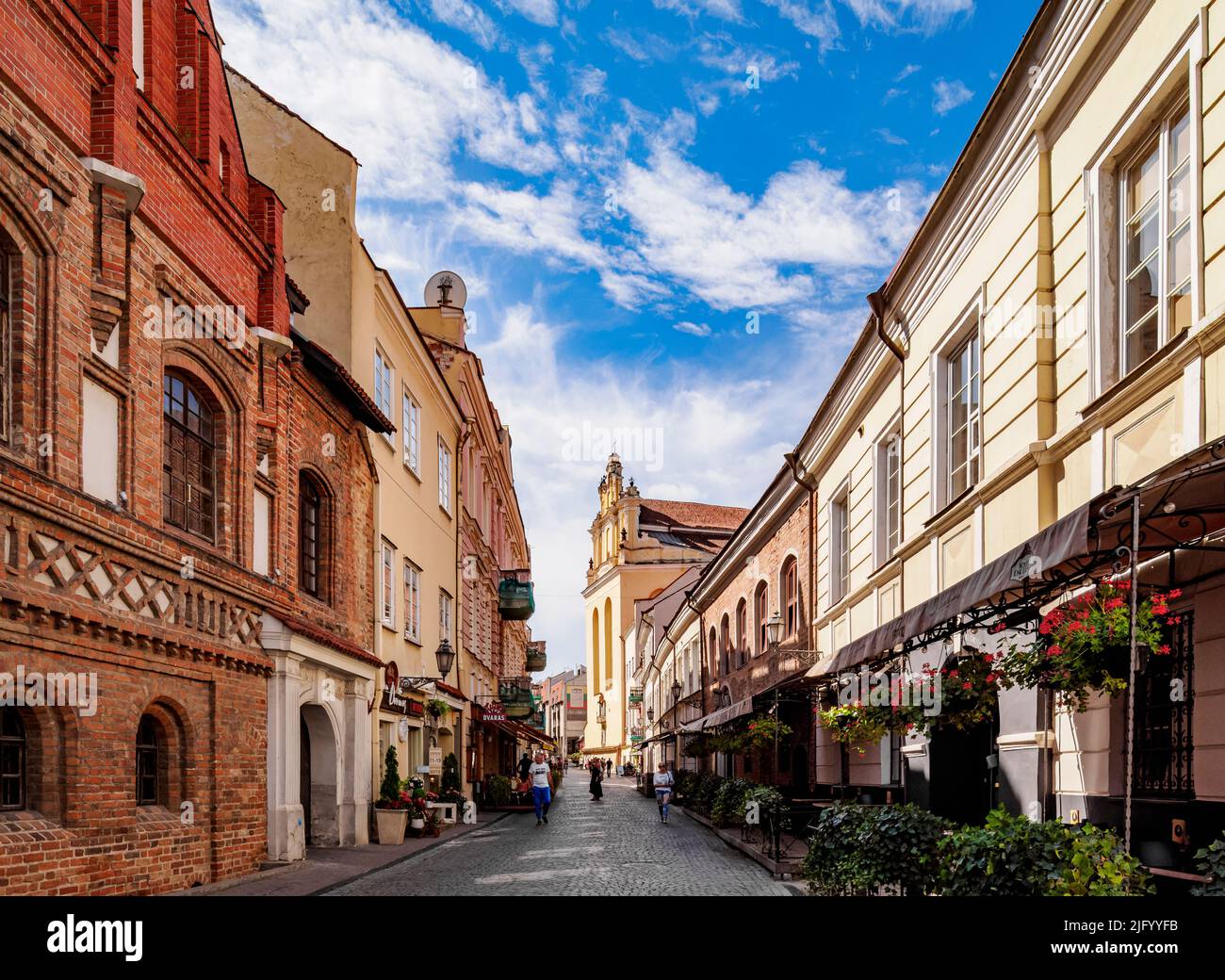 Pilies Street, Old Town, Vilnius, Lithuania, Europe Stock Photo