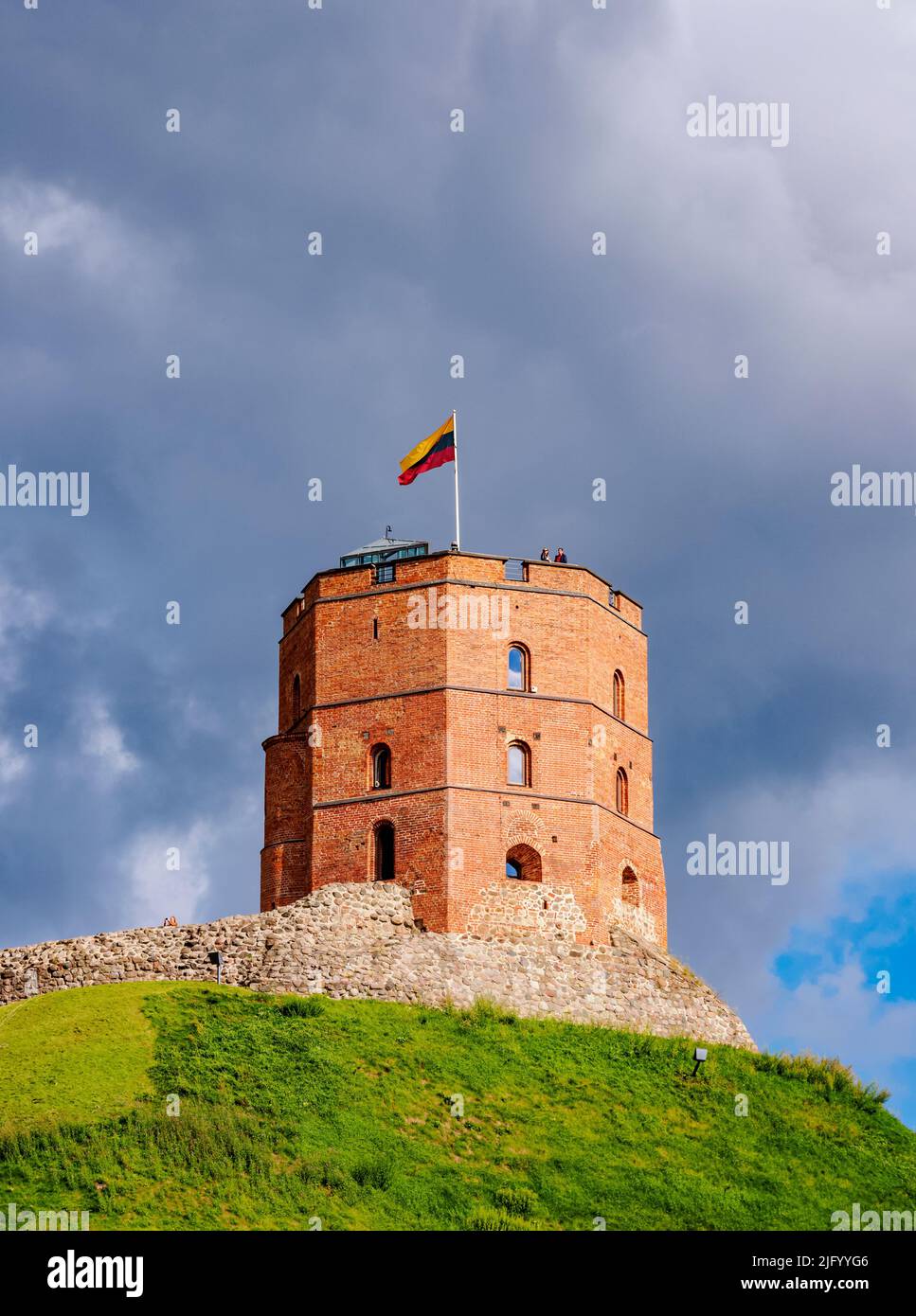 Gediminas Tower, Castle Hill, Vilnius, Lithuania, Europe Stock Photo