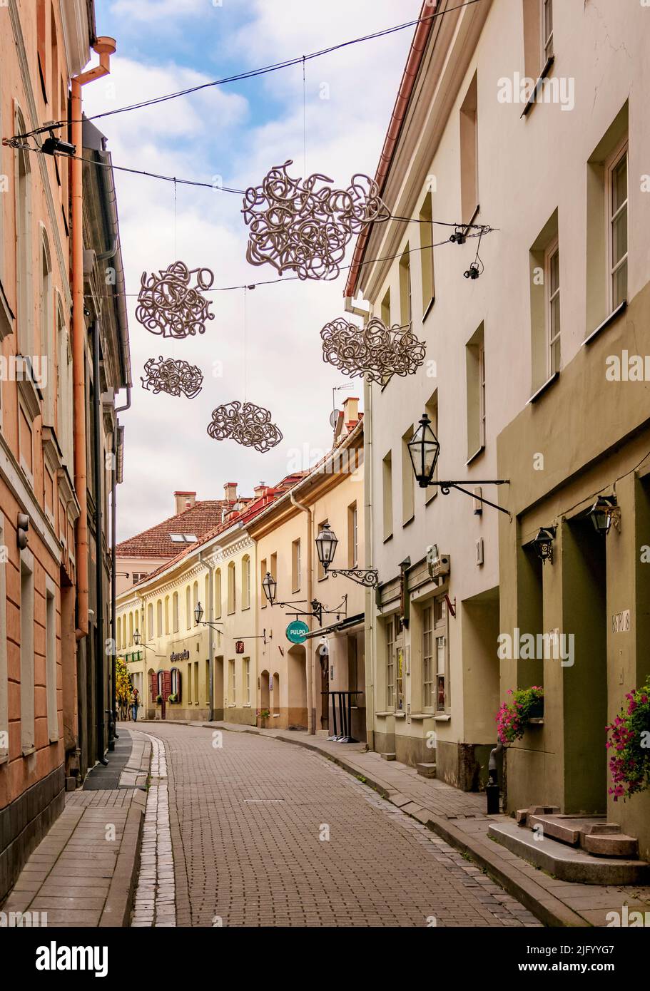 Stikliu Street, Old Town, Vilnius, Lithuania, Europe Stock Photo