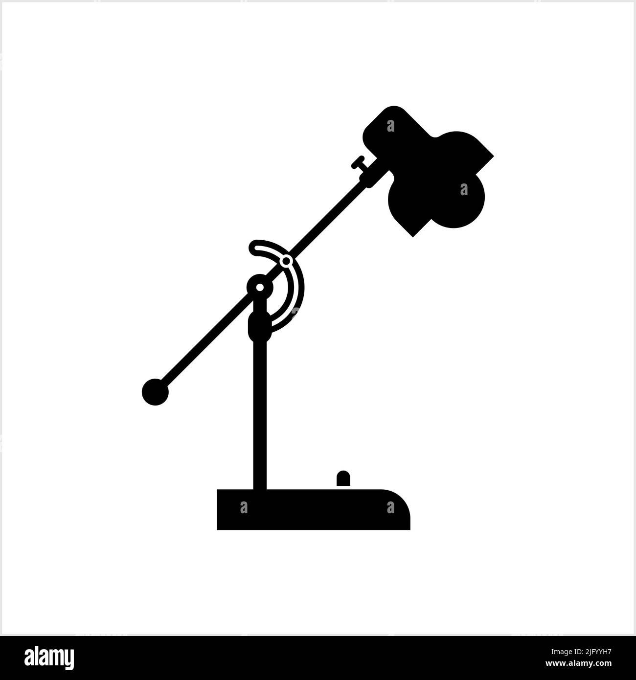 Study Lamp Icon, Table Lamp Desk Lamp Icon Vector Art Illustration