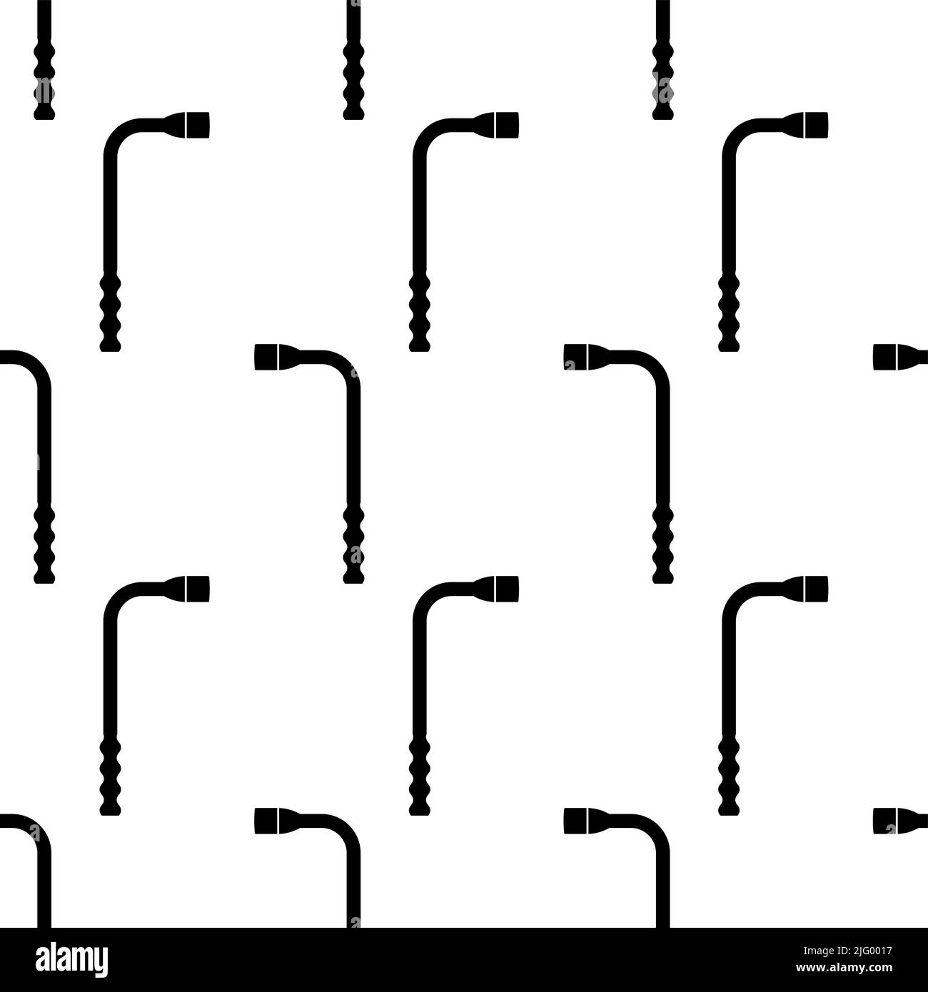 Wheel Wrench Icon Seamless Pattern, Wheel Bolt Opener Wrench Vector Art