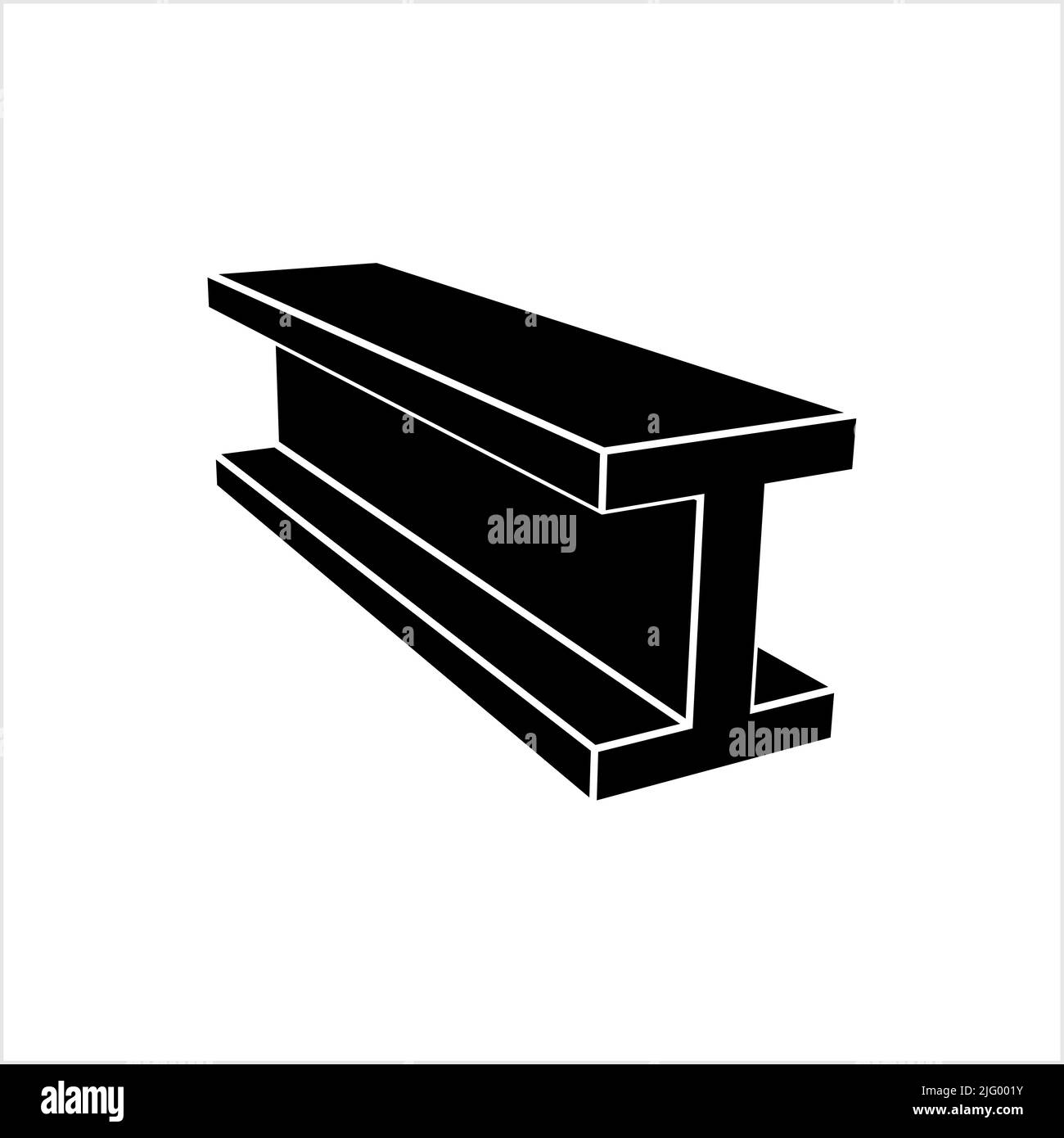 Steel Beam Icon, I Profile Beam Vector Art Illustration Stock Vector