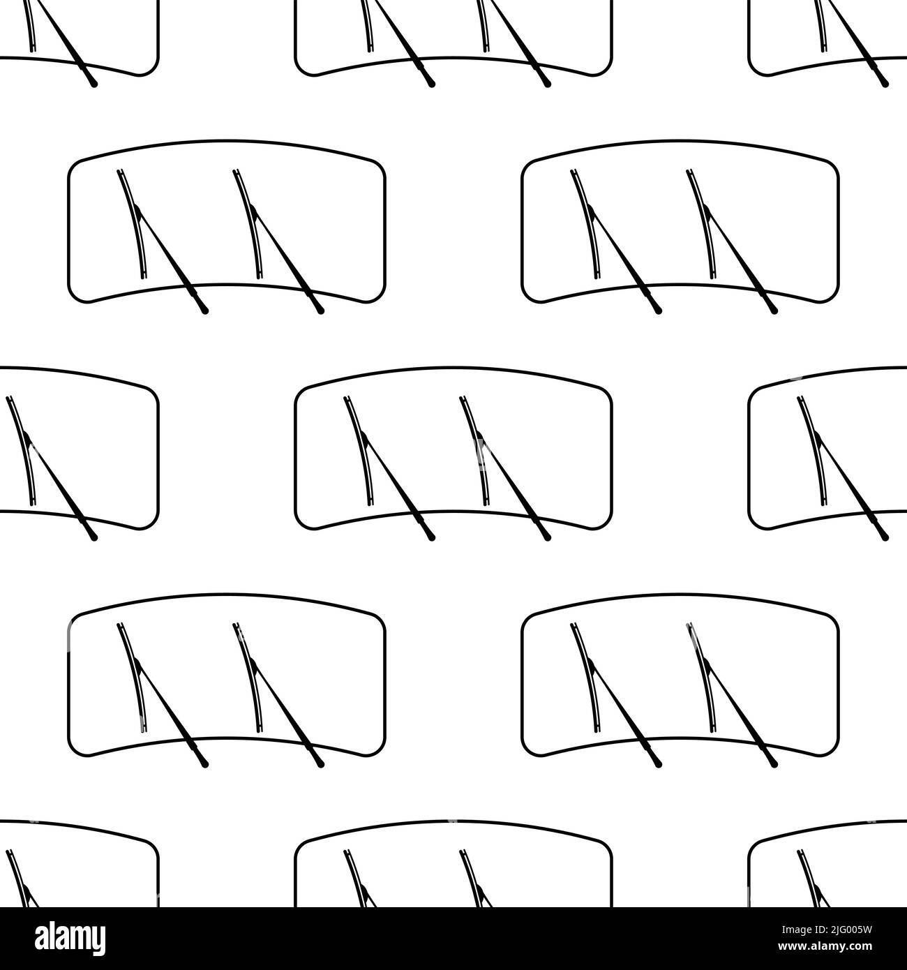 Wiper Icon Seamless Pattern, Windscreen, Windshield Cleaning Wiper Vector Art Illustration Stock Vector