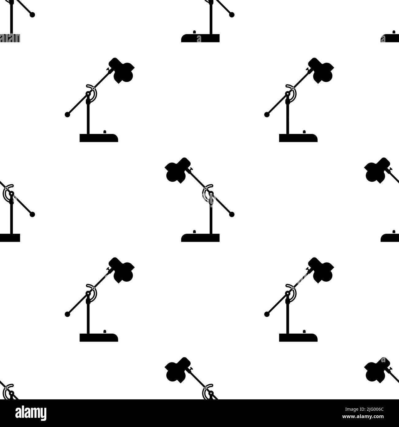 Study Lamp Icon Seamless Pattern, Table Lamp Desk Lamp Icon Vector Art Illustration Stock Vector