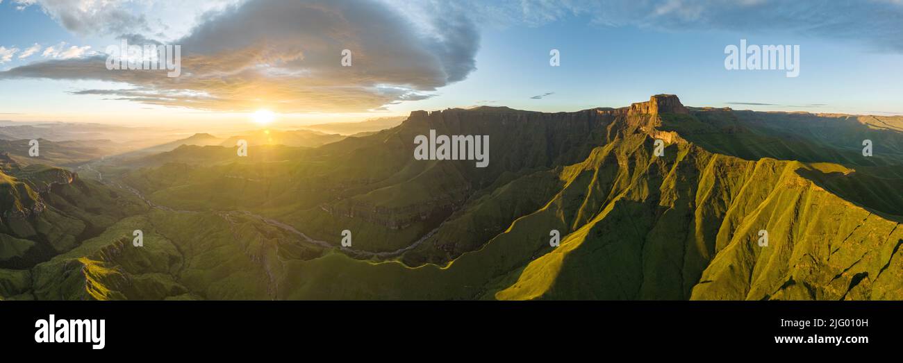 Dawn, Drakensberg Mountains, Royal Natal National Park, KwaZulu-Natal Province, South Africa, Africa Stock Photo