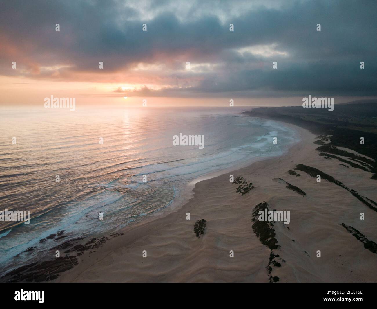 Aerial view of Sardinia Bay Beach, Eastern Cape, South Africa, Africa Stock Photo