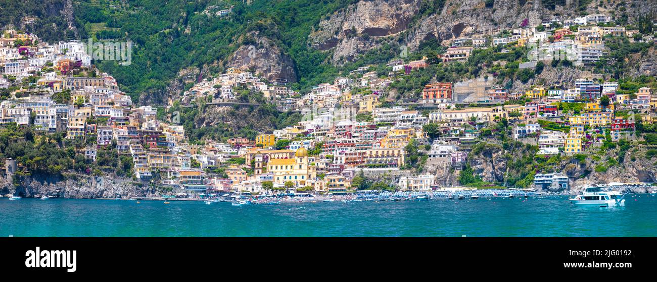 Scenic views of Positano on Amalfi Coast in Italy Stock Photo - Alamy