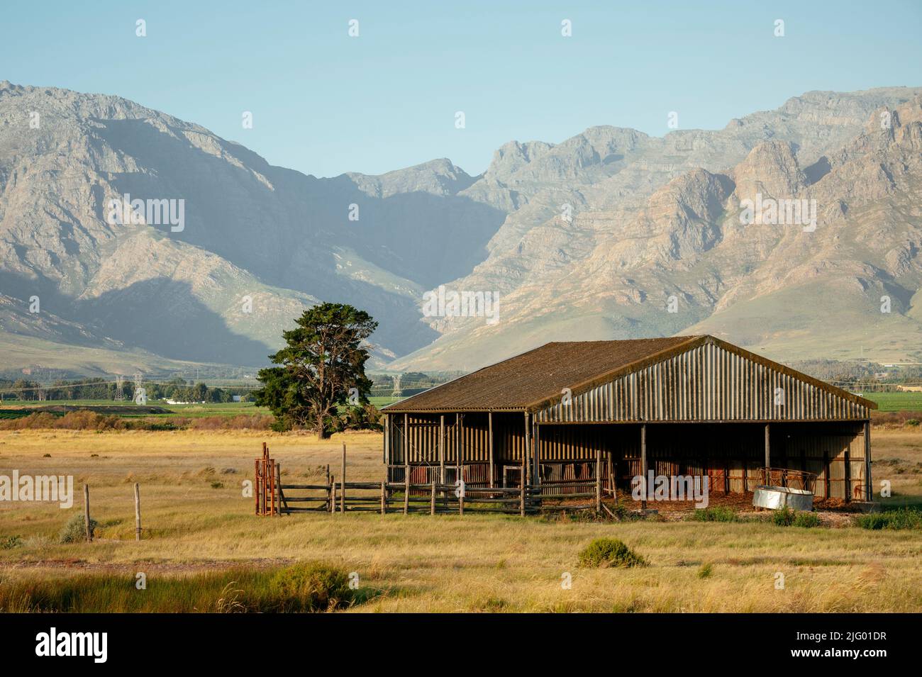Farm building near Worcester, Western Cape, South Africa, Africa Stock Photo