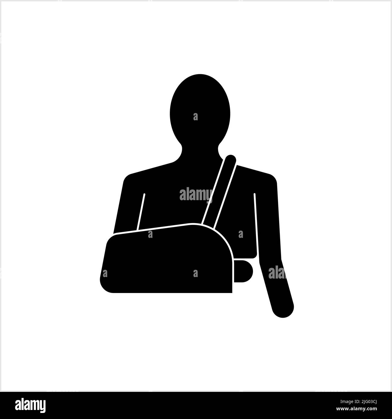 Arm Sling Icon, Movement Limiting Device Of Shoulder Elbow Vector Art