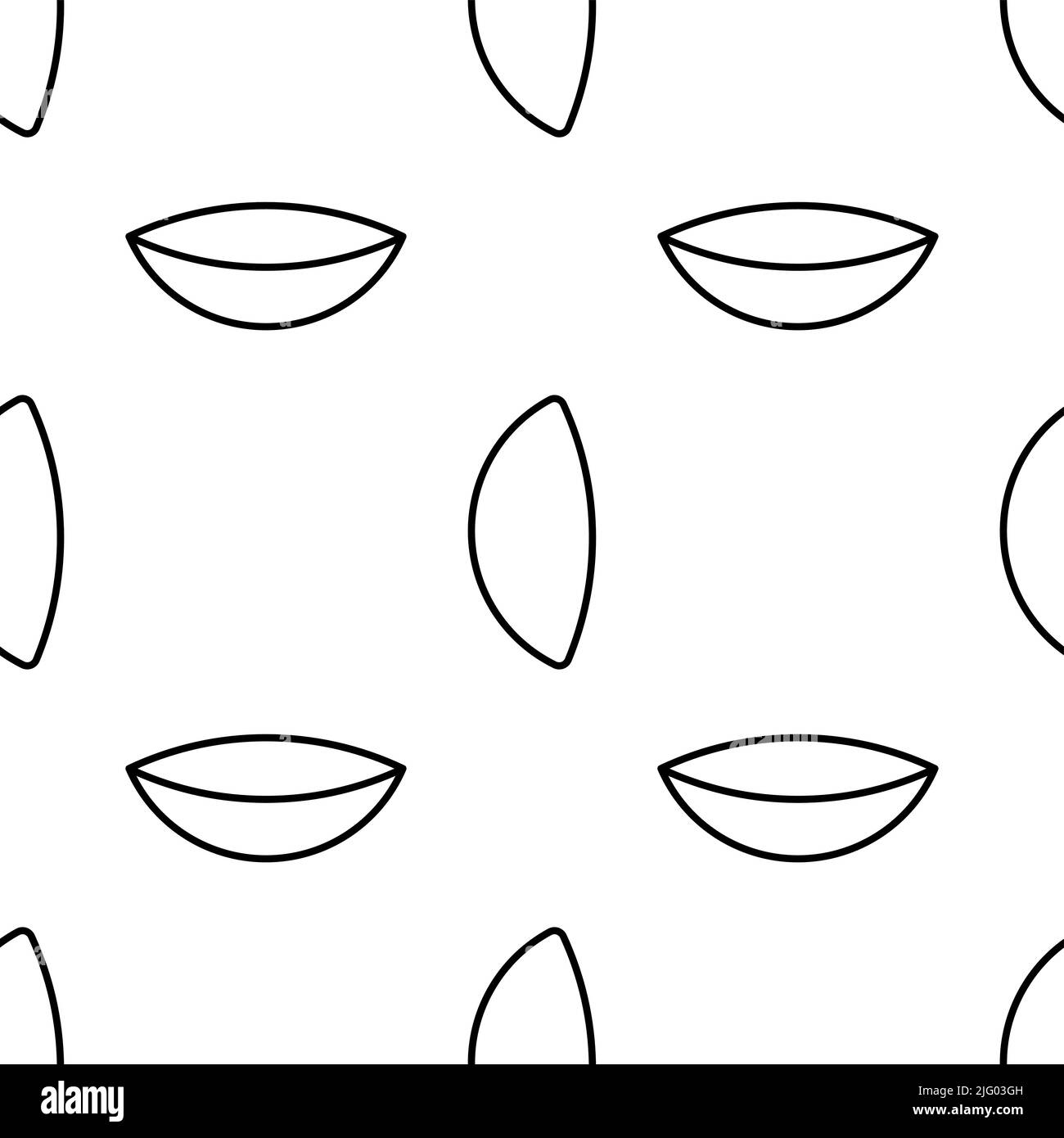 Contact Lens Icon Seamless Pattern, Ocular Prosthetic Device Vision Improvement Decoration Thin Lens Placed Directly On The Surface Of The Eye Vector Stock Vector