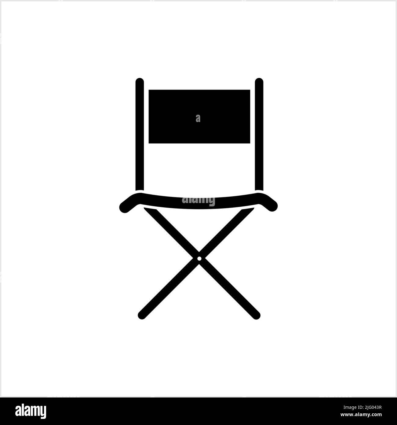 Folding Chair Icon, Leg Folding Furniture Icon Vector Art Illustration ...