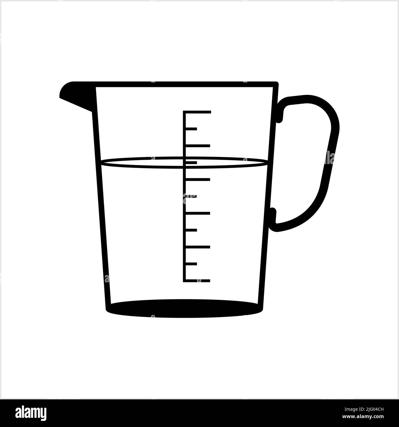 Measuring Cup Icon, Liquid Or Bulk Solid Cooking Ingredient Volume