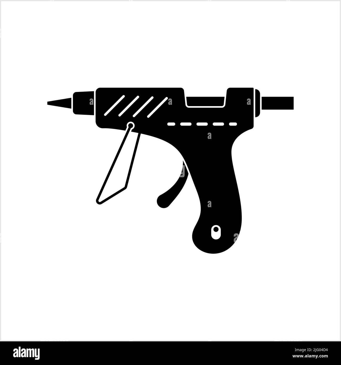 Glue Gun Icon, Hot Glue Gun, Hot Melt Adhesive, Thermoplastic Adhesive, Solid Cylindrical Stick