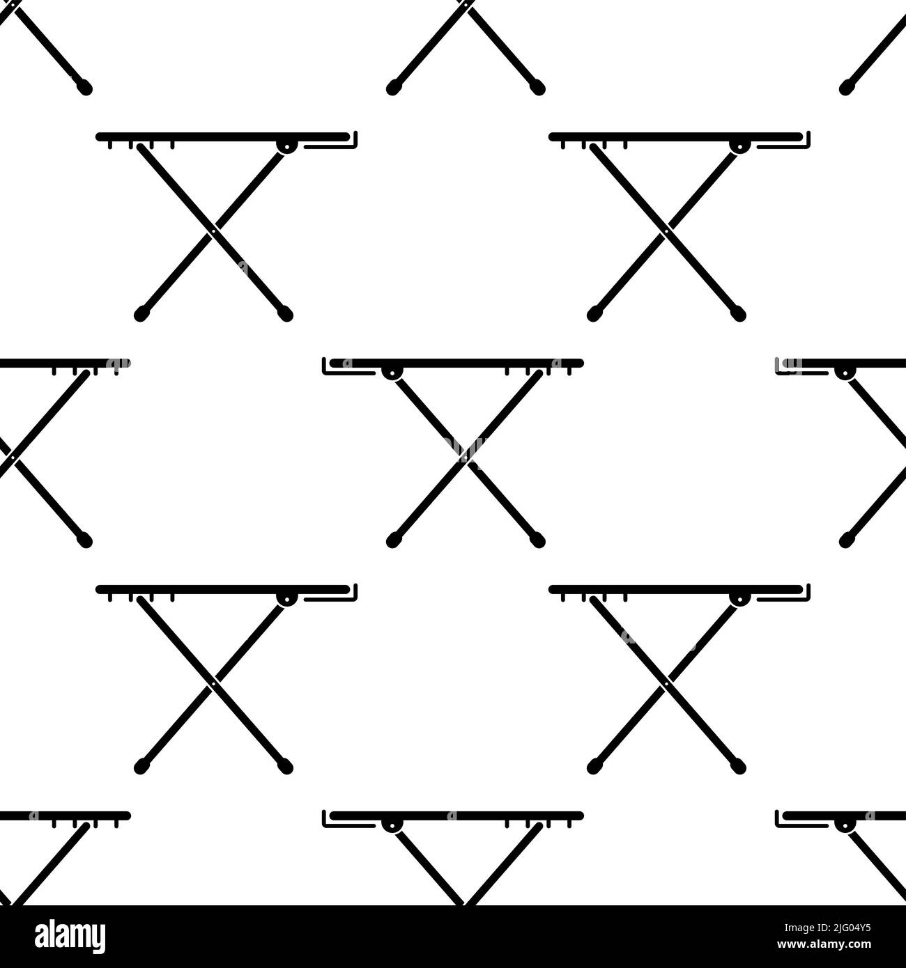 Ironing Board Icon Seamless Pattern, Portable, Foldable Table Stand For