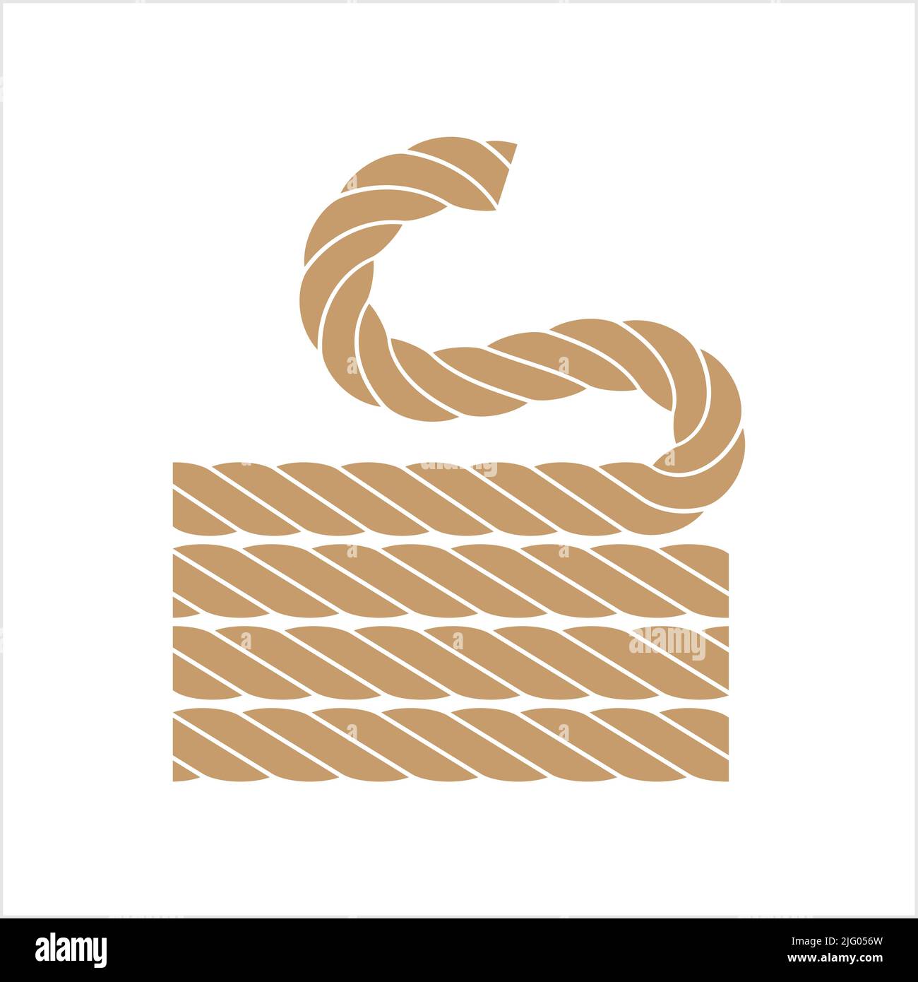 Rope Bundle Icon, Rope Roll, Rope Wrapped Up Together, String Icon