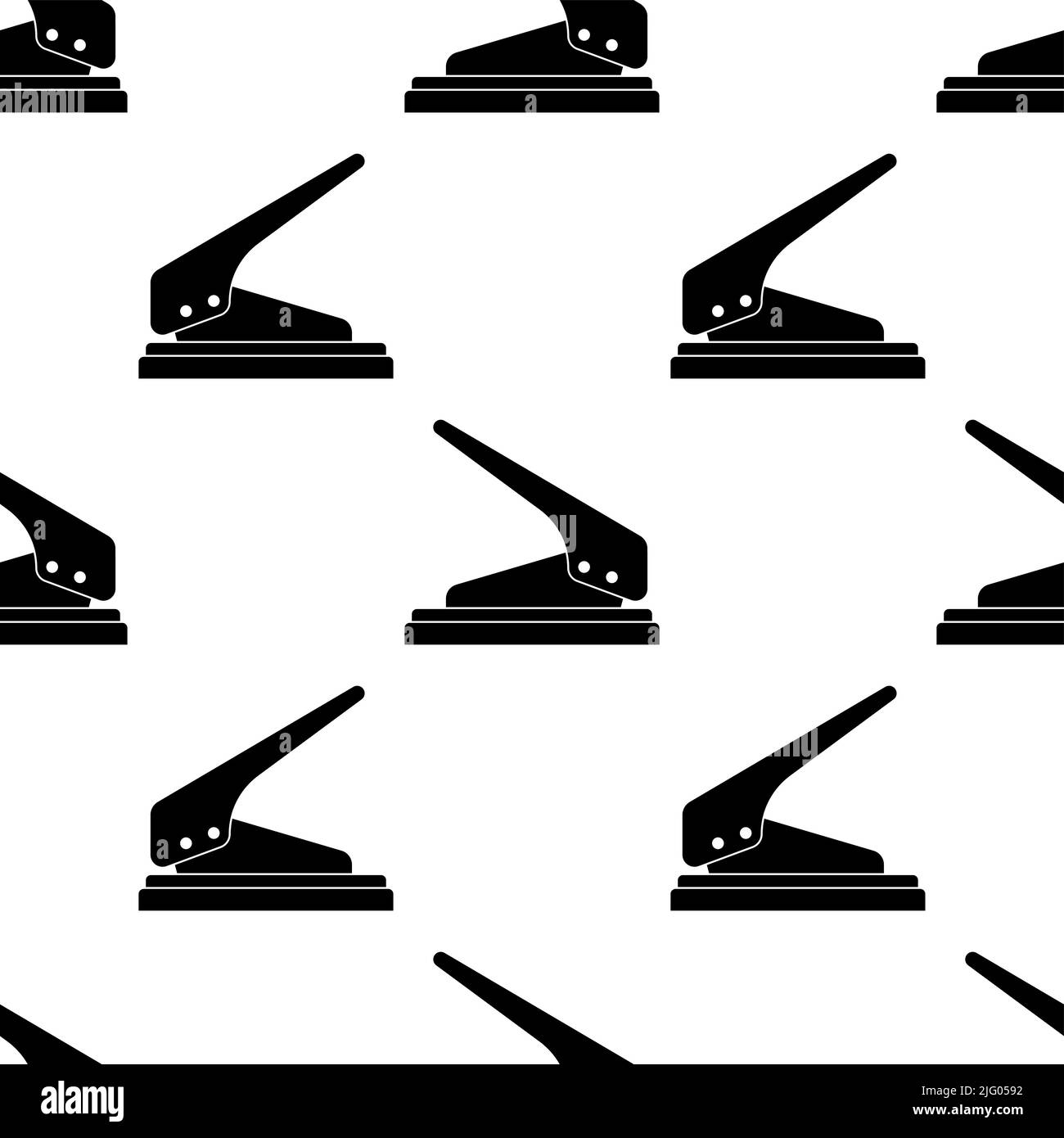 Paper Punching Machine Icon Seamless Pattern, Paper Punch Hole Making