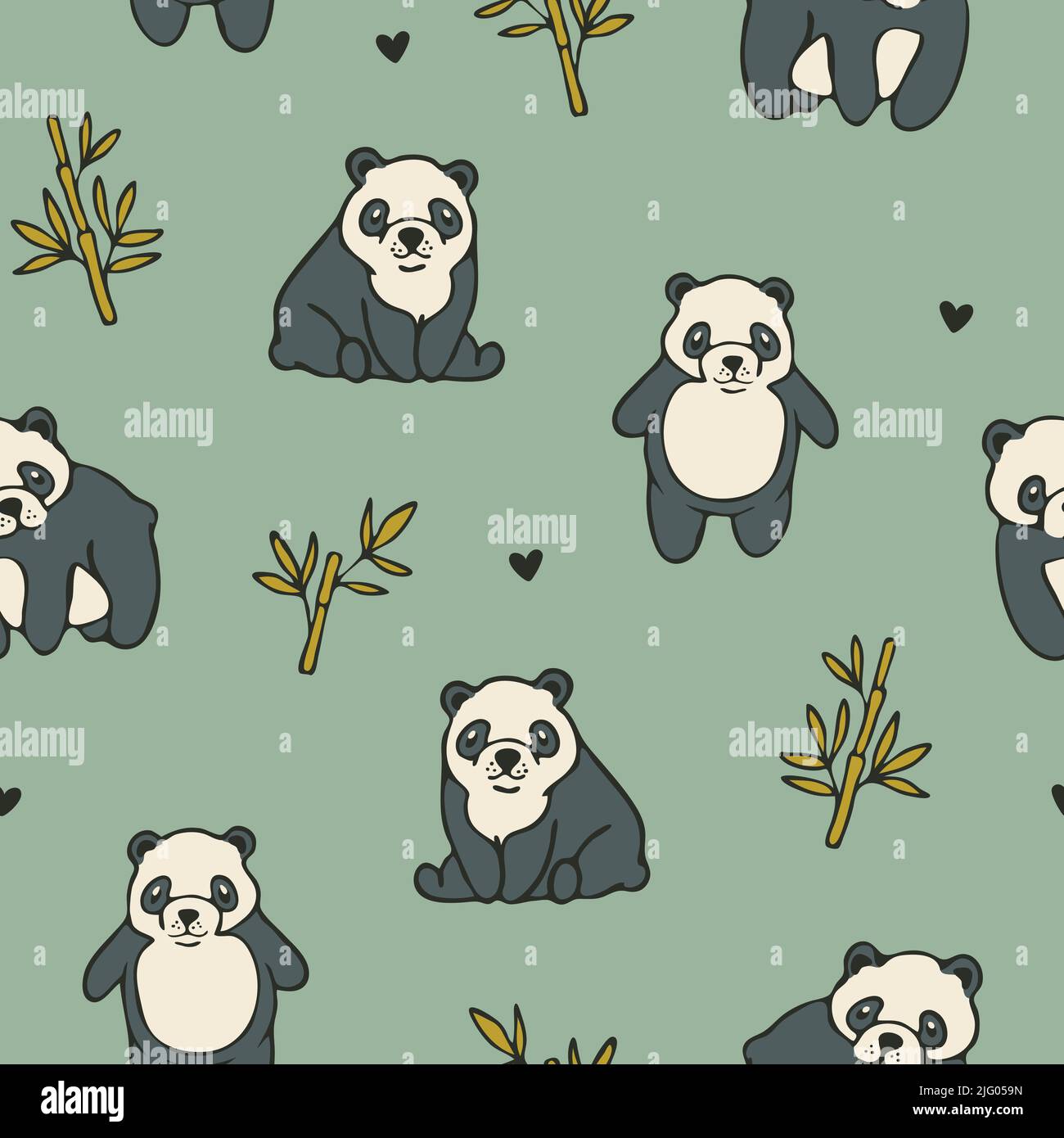 Animal bear cartoon green heart love panda toy wild hi-res stock  photography and images - Alamy