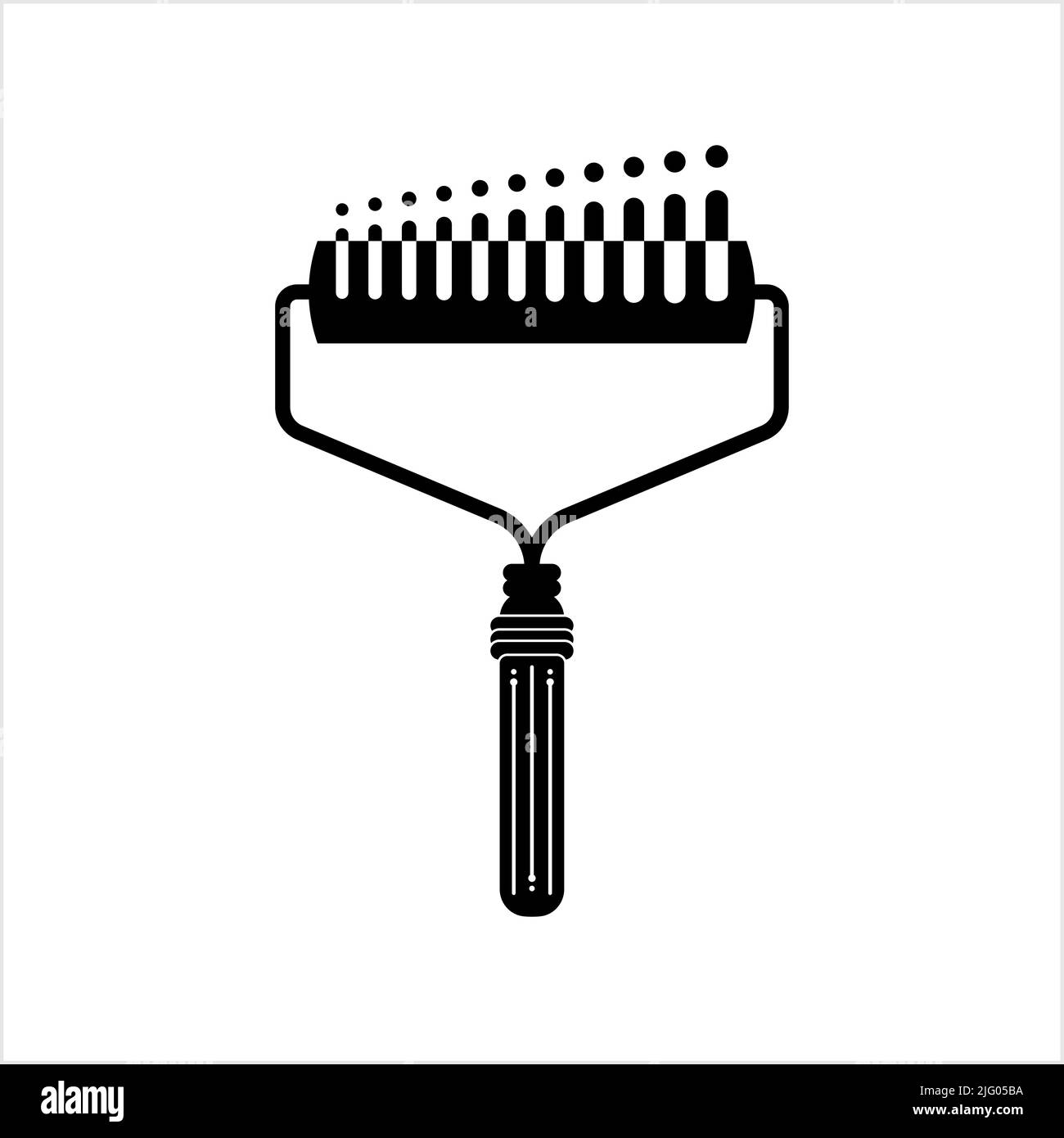 Paint Roller Icon, Flat Surfaces Paint Application Tool Vector Art