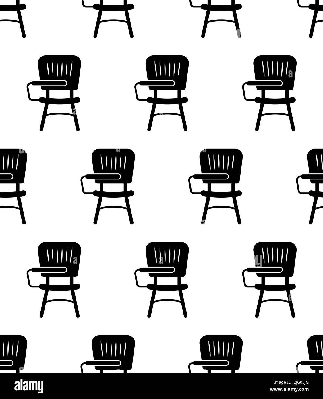 Student Chair Icon Seamless Pattern, Desk Chair, Armed Chair Vector Art