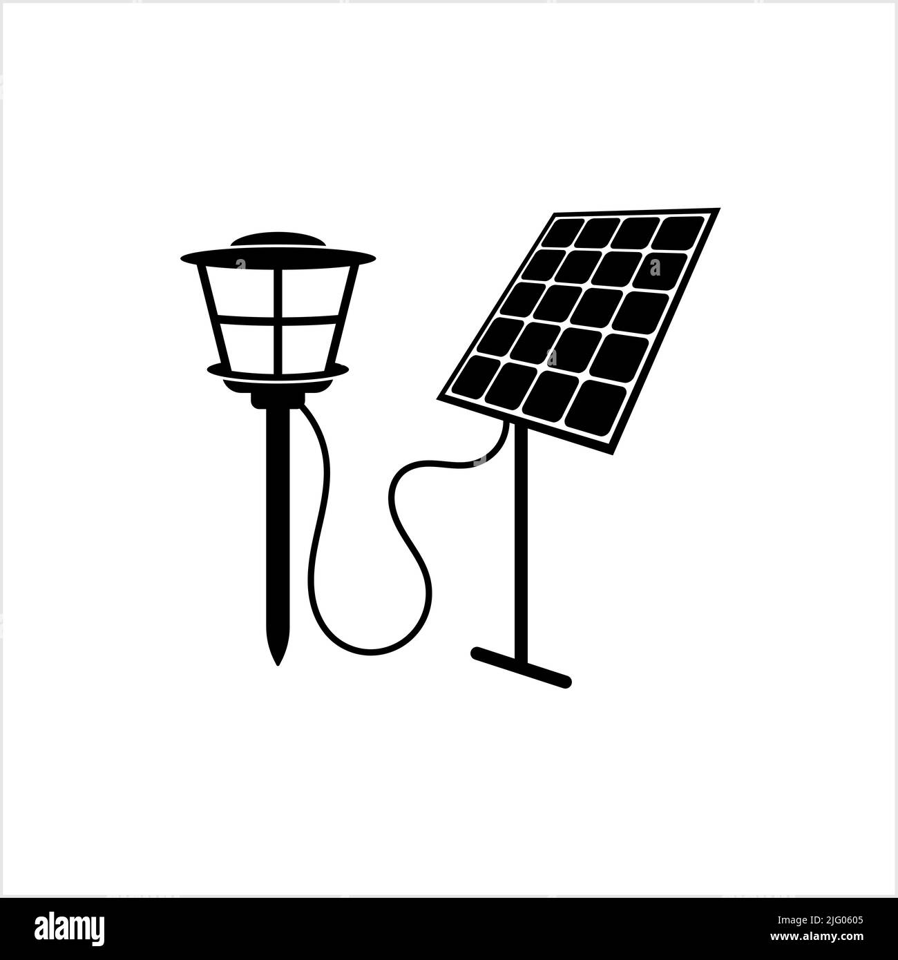 Solar Garden Light Icon, Garden Decorative Waterproof Lamp Vector Art