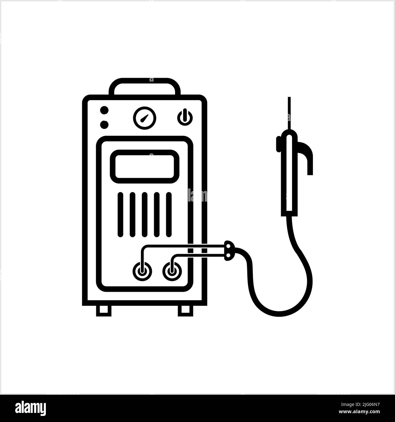 Welding Machine Icon, Fabrication Material Joining Machine Vector Art Illustration Stock Vector