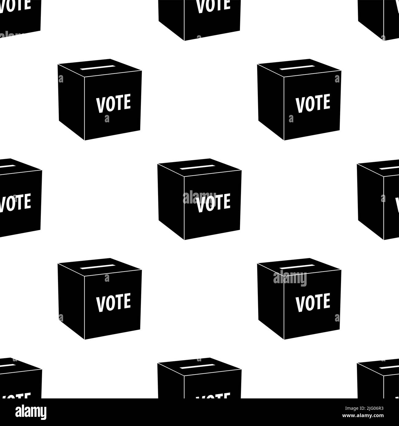 Vote Box Icon Seamless Pattern, Ballot Box Icon, Secured Narrow Slot On ...
