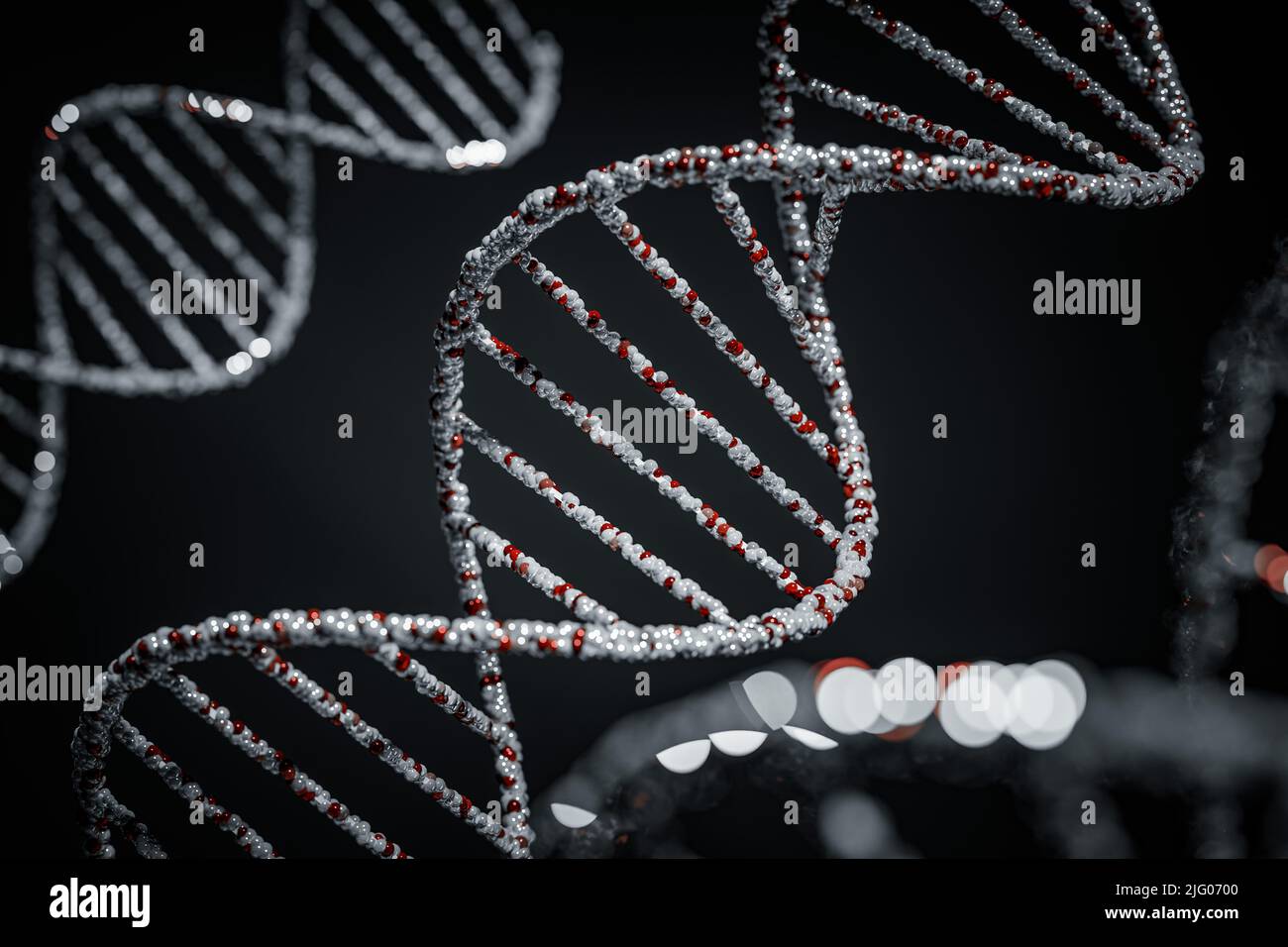 DNA structure isolated background. DNA concept 3D illustration. Stock Photo