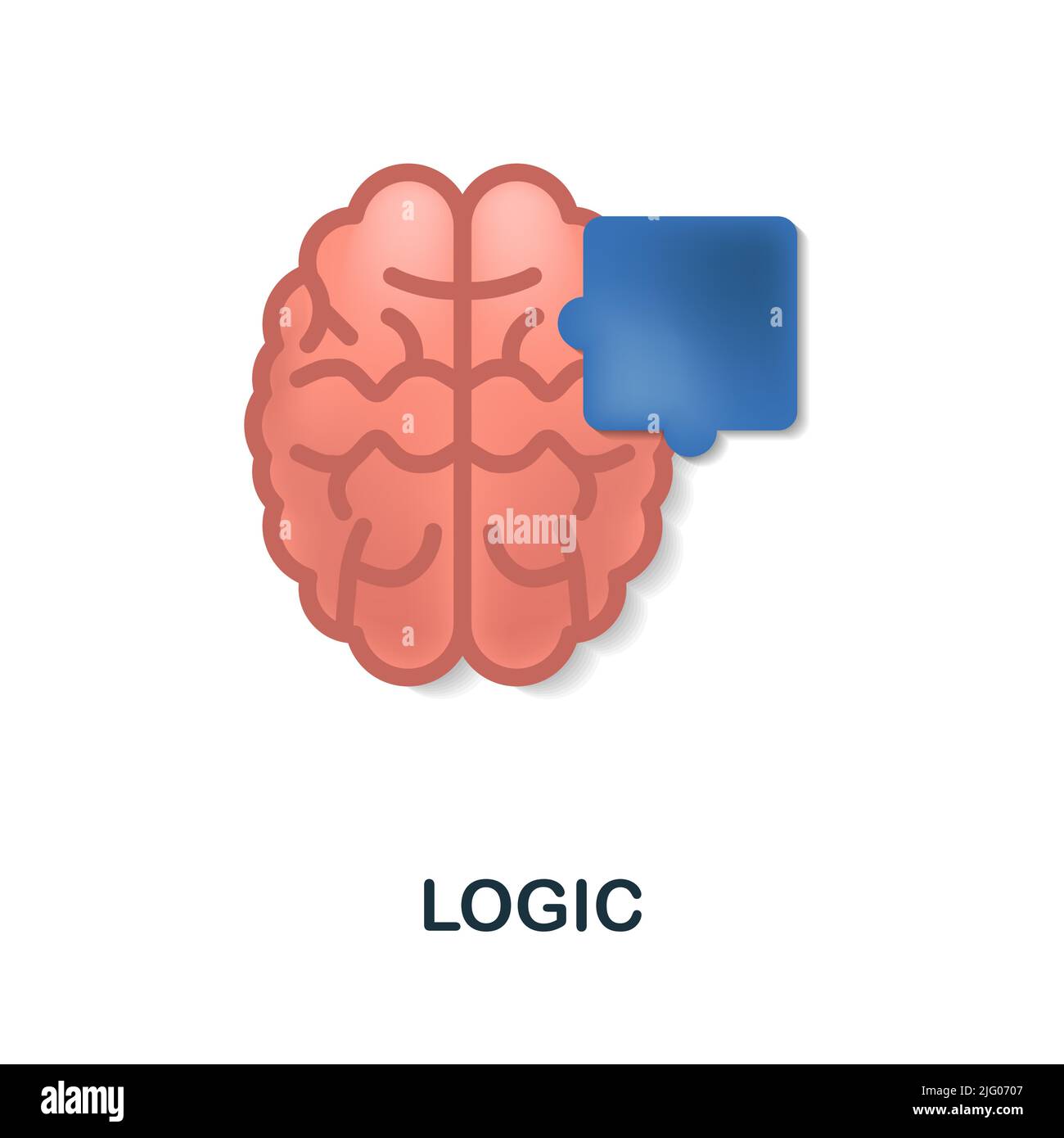 Logic icon in 3d. Colored illustration from core values collection. 3d ...