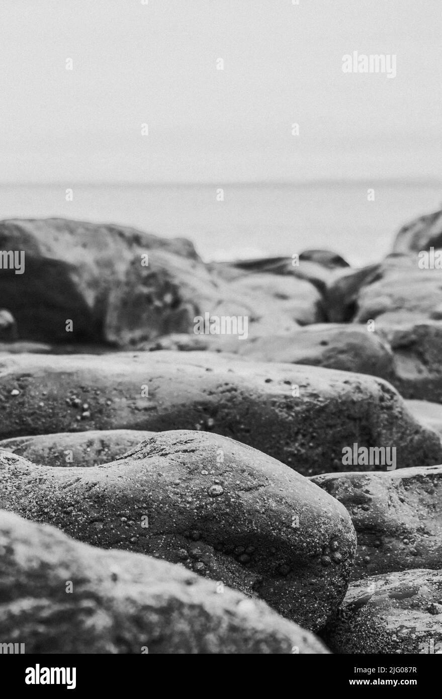 Lake shore rocks Black and White Stock Photos & Images - Alamy