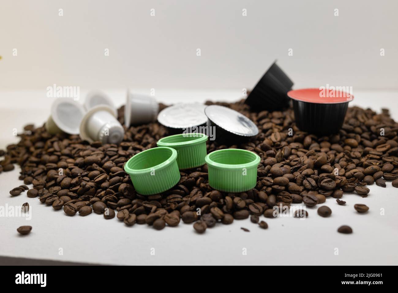 Coffee Pods of Various Shapes, Sizes and Colors Placed on Top of