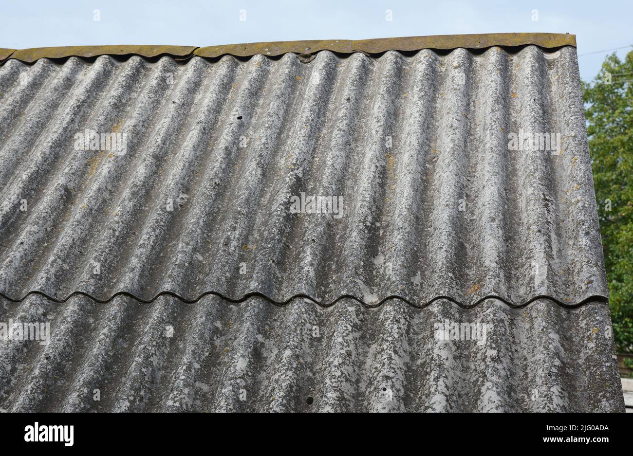 Old house asbestos roof in country Stock Photo Alamy